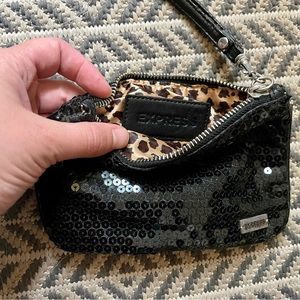 Express black sequin wristlet